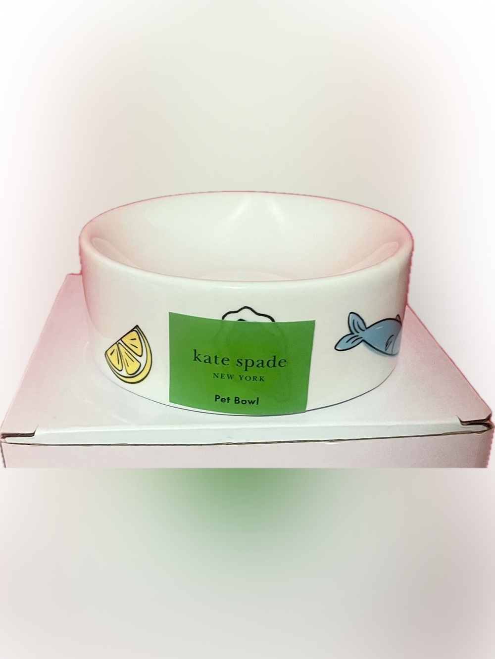 Kate Spade New York Seafood Toss Ceramic Cat Bowl, 100-mL